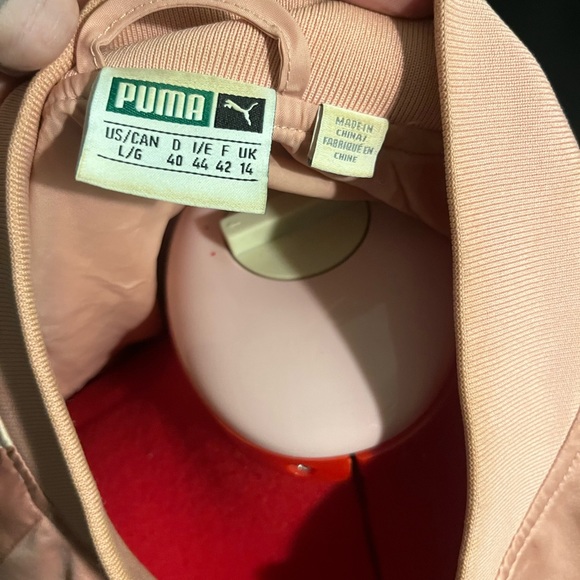 Puma Y2K Powder Pink and White Zip Up Bomber Track Jacket Size Large - Picture 4 of 4